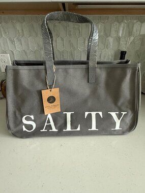 Santa Barbara Design Studio "Salty" Gray Canvas Tote Bag 20" W x 11" H x 6" D Wi